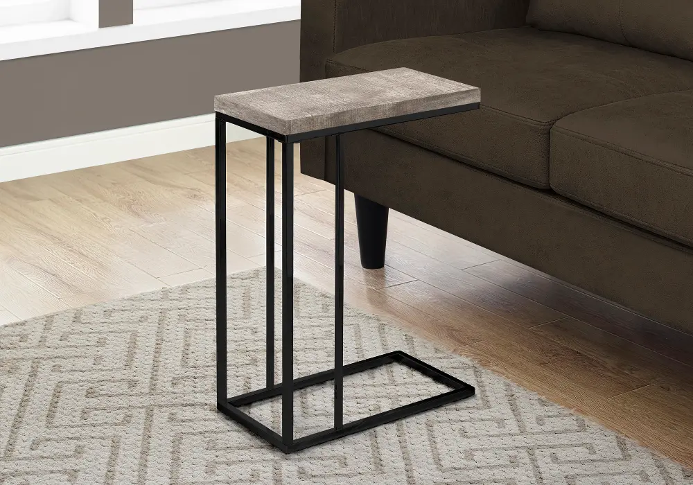 Contemporary Taupe Chairside C-Table-1