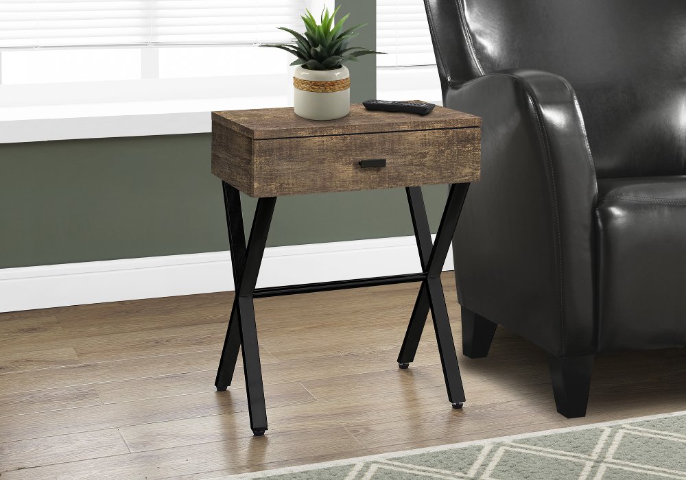 111857465 Brown Accent Table with Drawer sku 111857465