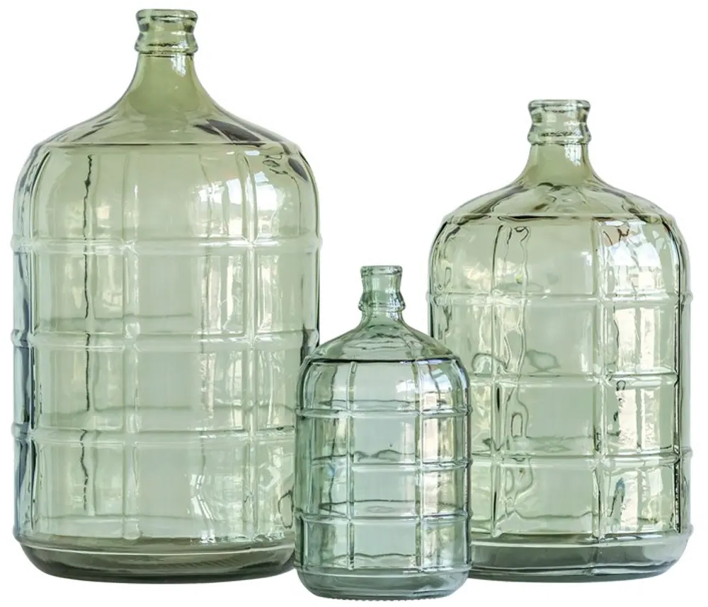 DF0440/GREENBOTTLE 10 Inch Green Vintage Glass Bottle-1