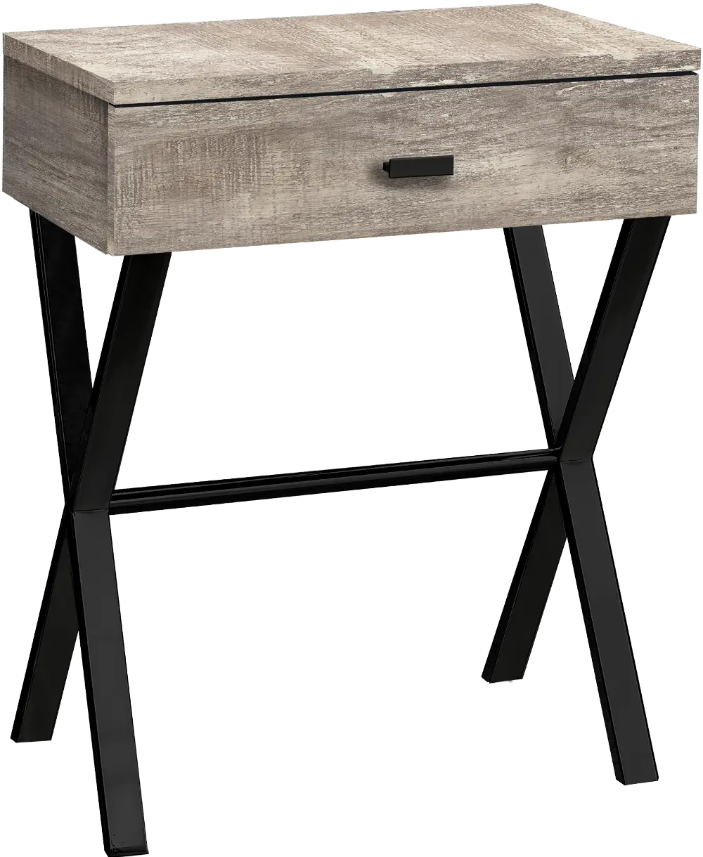 Taupe Accent Table with Drawer-1