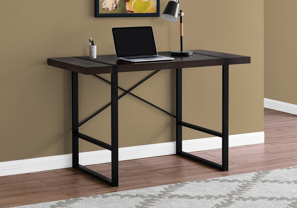 111859026 Cappuccino and Black Computer Desk sku 111859026