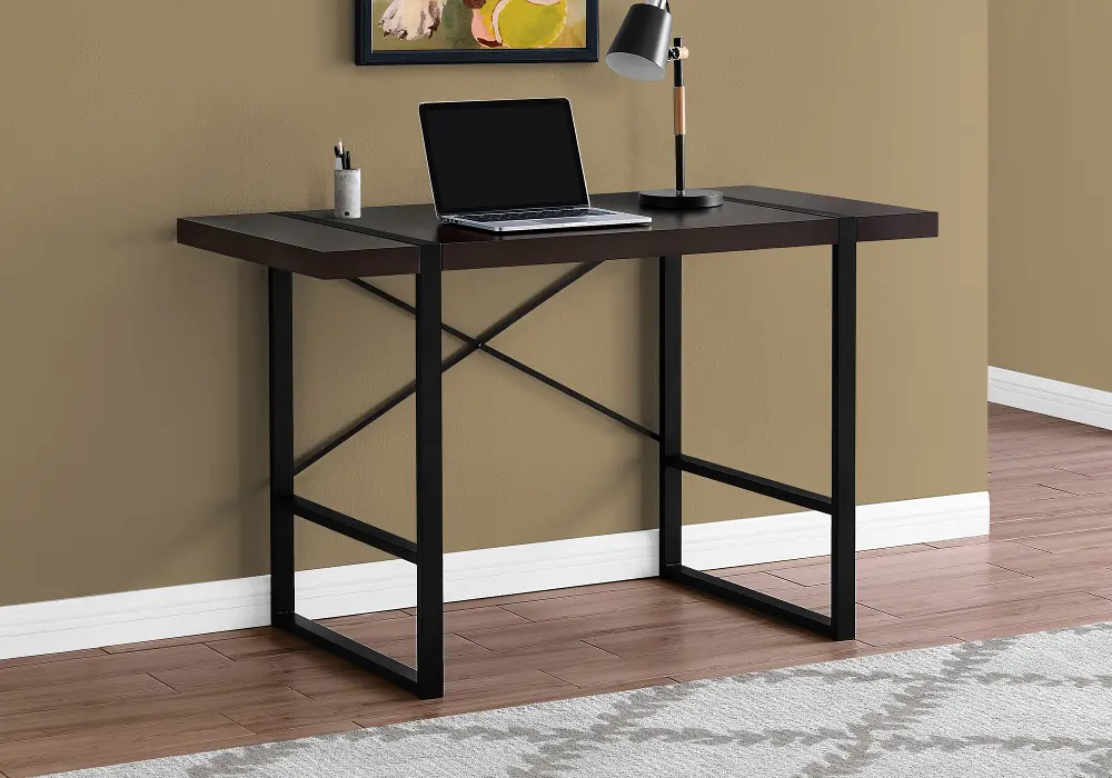 Cappuccino and Black Computer Desk-1