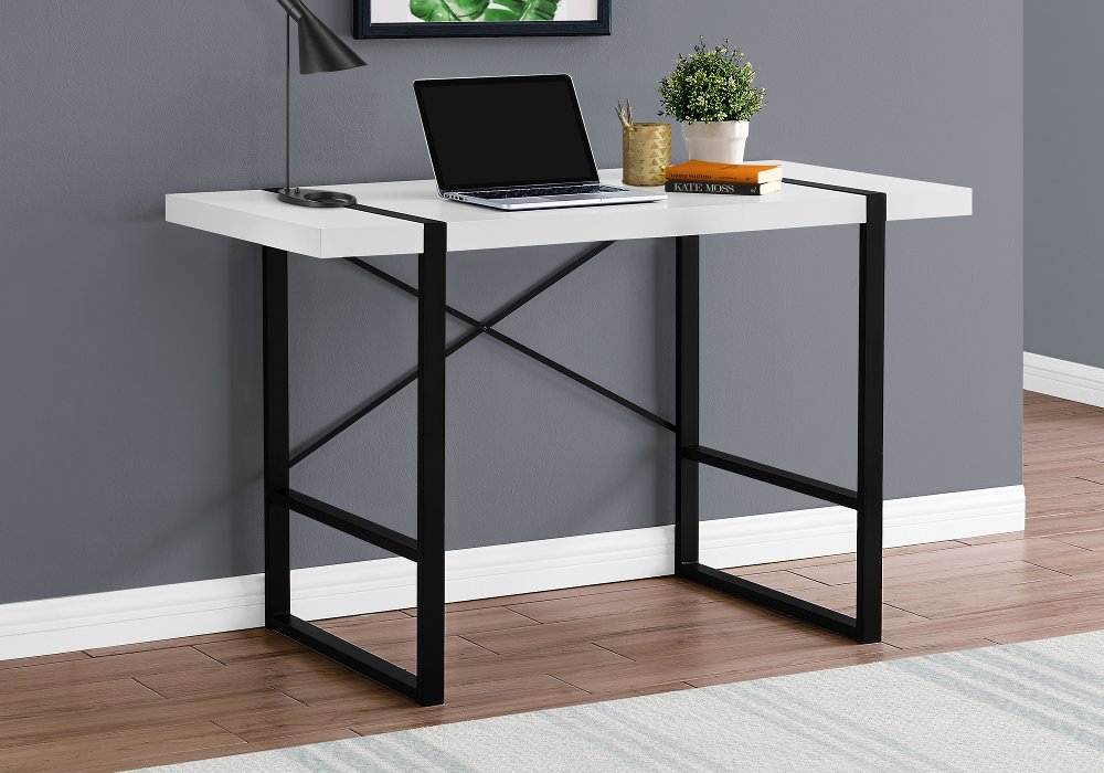 111859069 White and Black Computer Desk sku 111859069