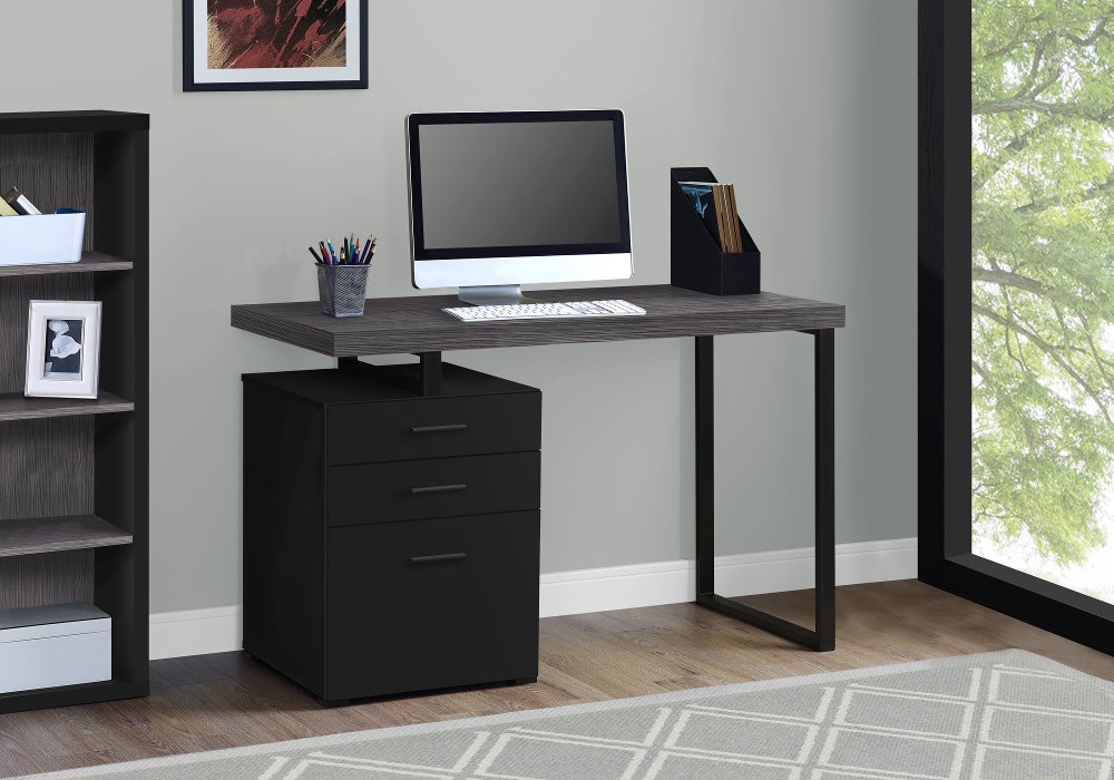 111859182 Modern Black and Gray Small Computer Desk sku 111859182