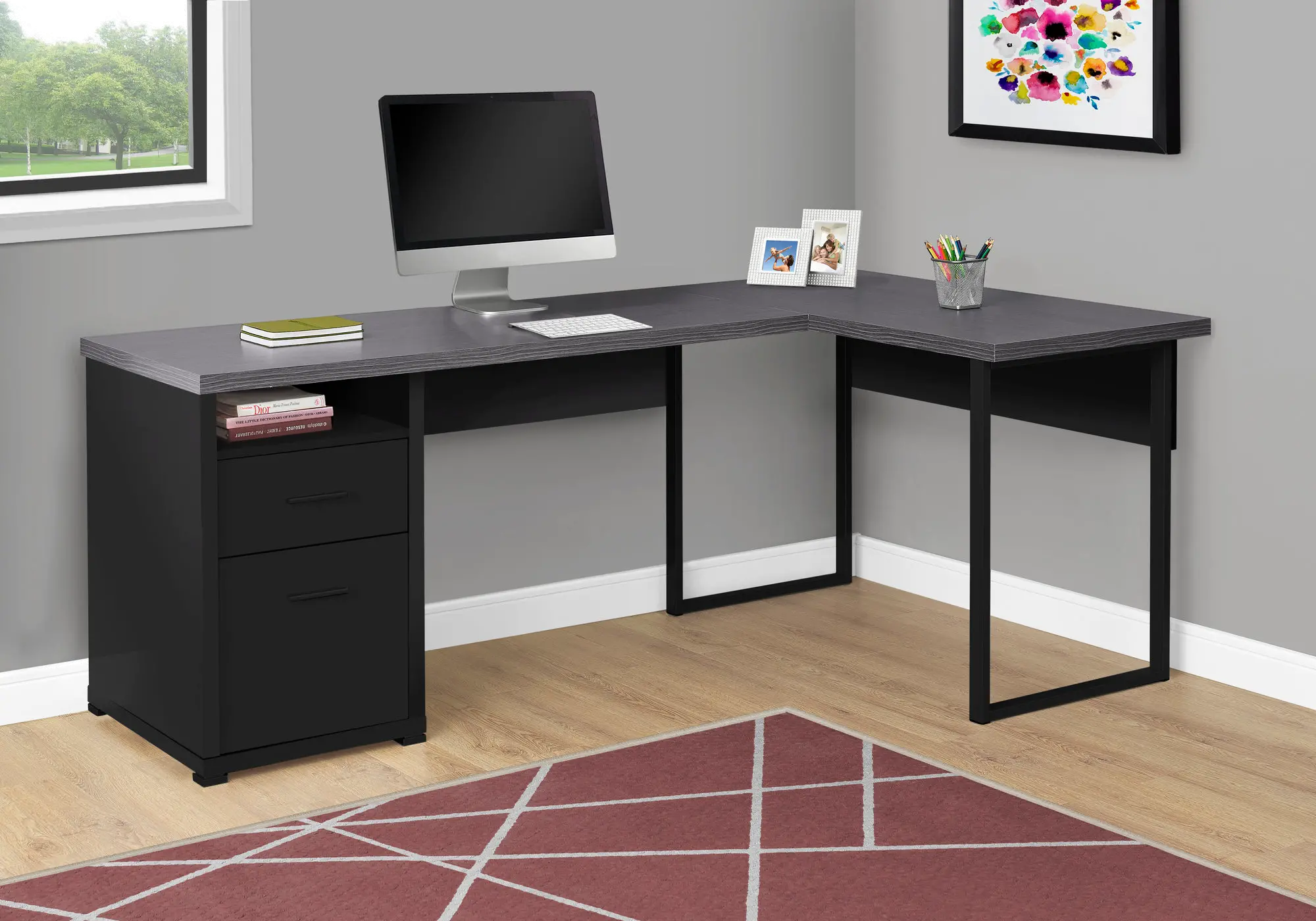 Modern Black and Reversible Desk