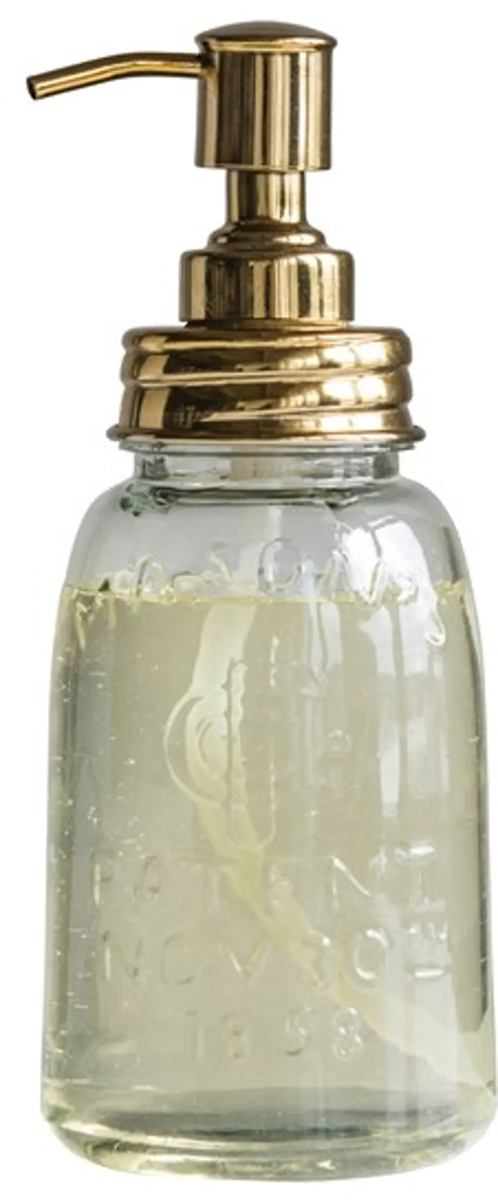 DA9912/JARSOAPPUMP 8 Inch Gold Mason Jar for Soap with Pump-1