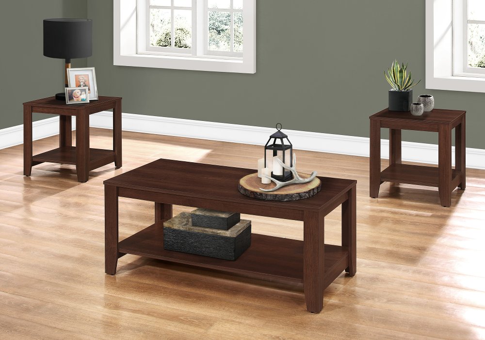 111860120 Cherry Wood 3 Piece Occasional Table Set sku 111860120