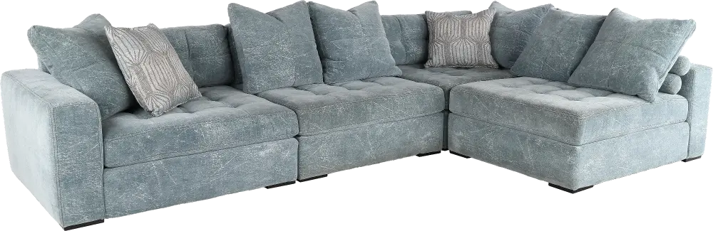 KIT Noah French Blue 4 Piece Sectional-1