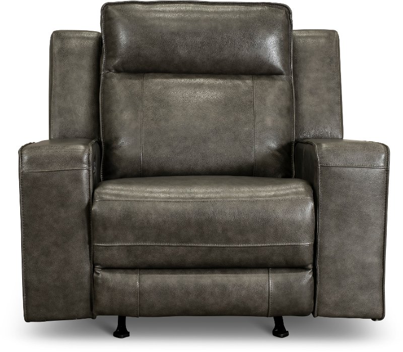 Clearance Dynasty Dark Gray Leather Triple Power Rocker Recliner