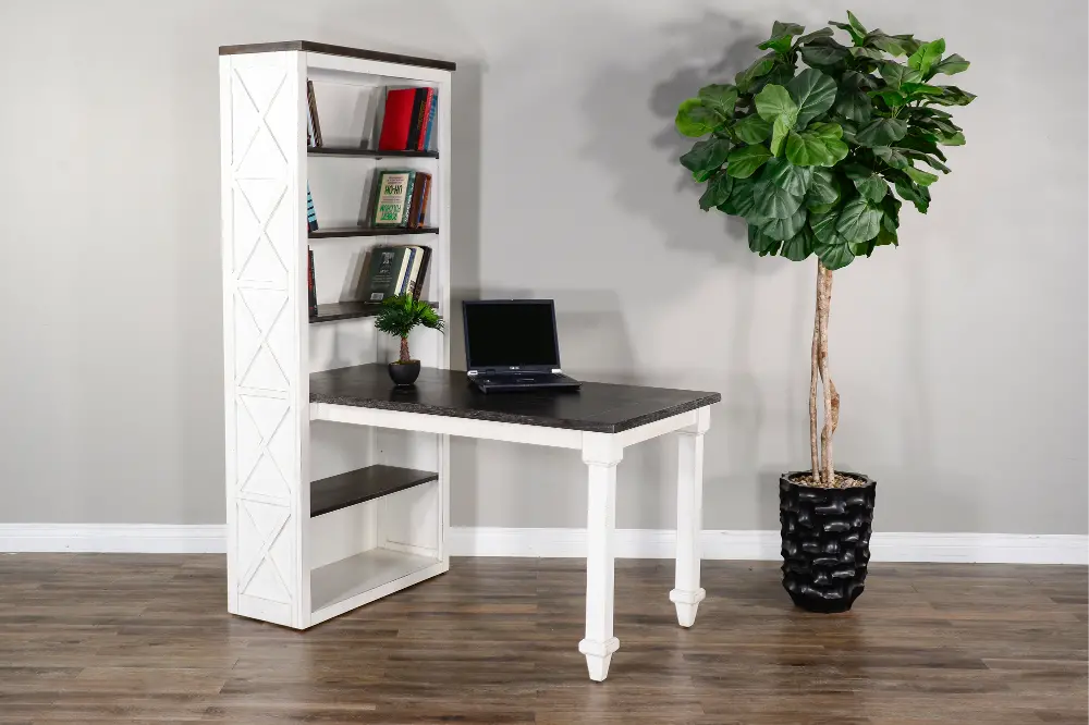 Carriage House Country White Bookcase Desk-1
