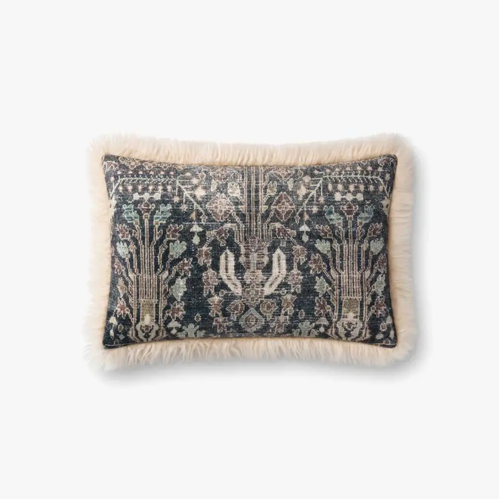 P0792 Ivory and Multi Color Rectangle Throw Pillow-1