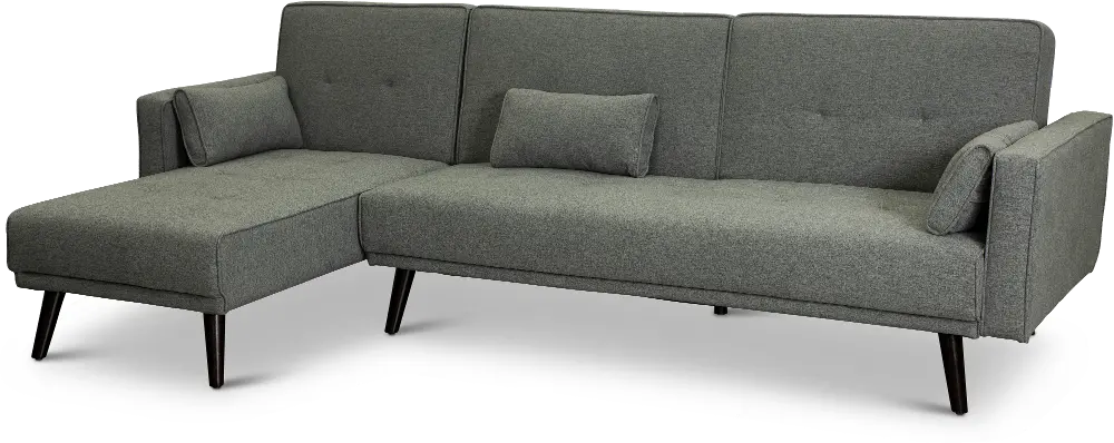Jenna Slate Gray Convertible Sectional Sofa Bed with Chaise-1