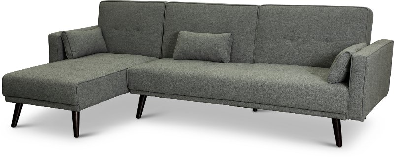 Madrid Slate Gray Convertible Sectional, Convertible Sectional Sofa Bed With Chaise