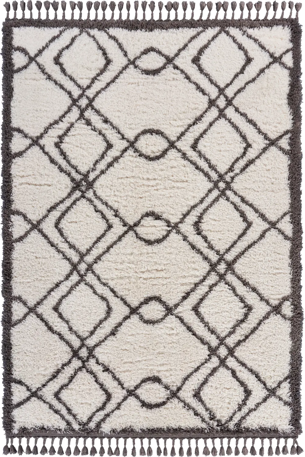 8 x 10 Large White and Gray Area Rug - Outlander-1