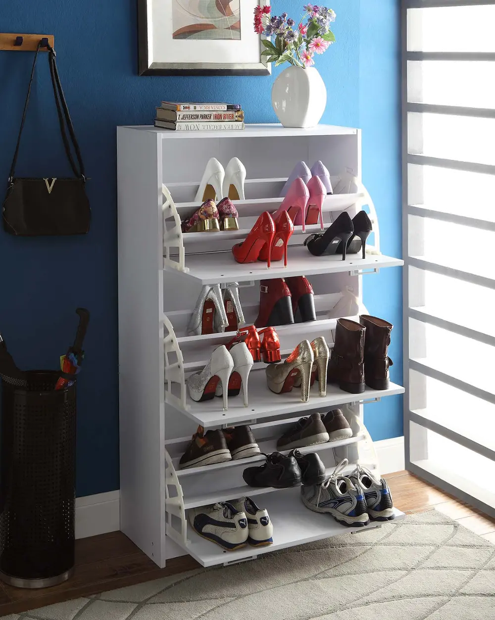 Sepulveda White Deluxe Triple Shoe Cabinet-1