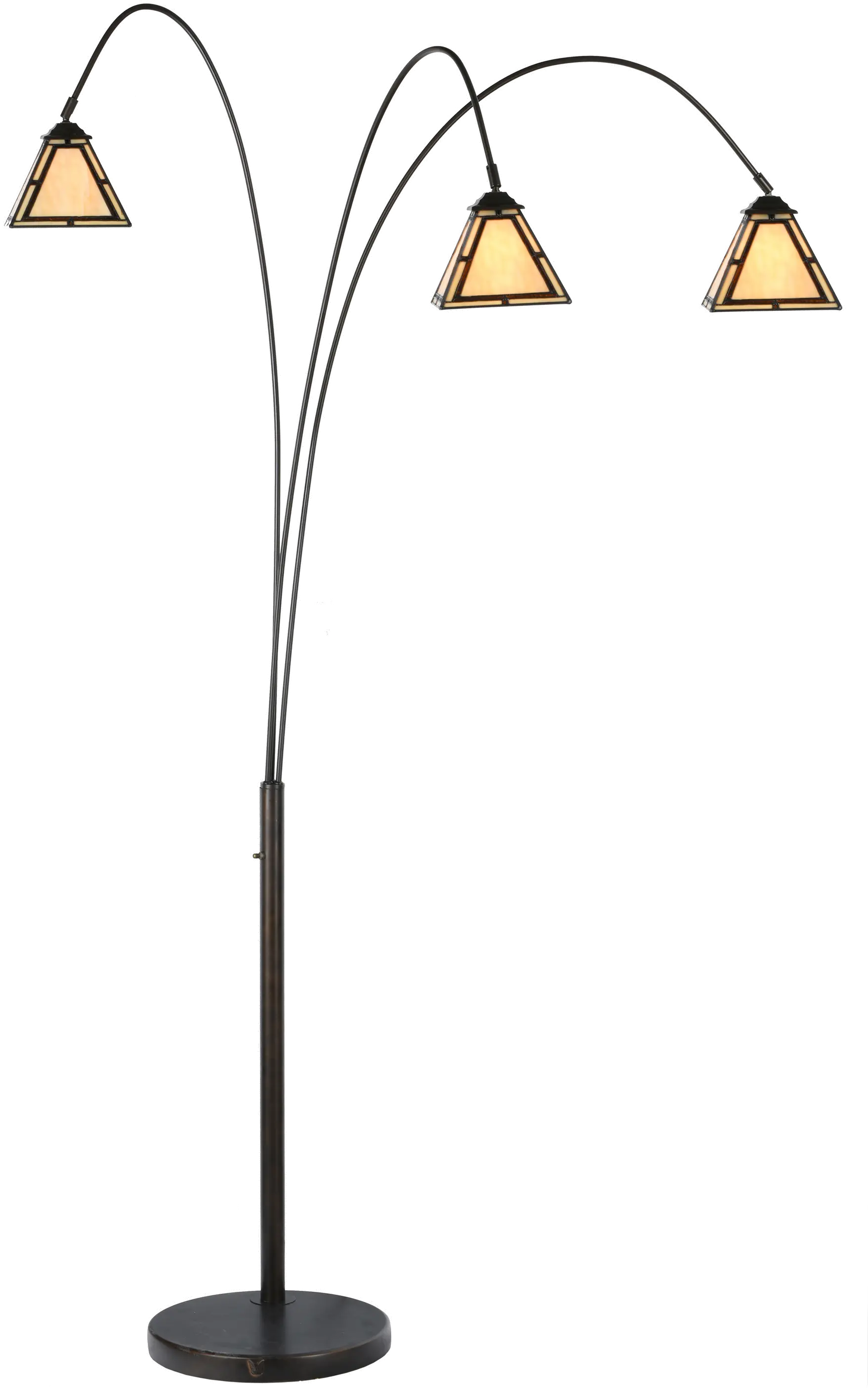 79 Inch Brown and Beige Arc Floor Lamp - Lisbon