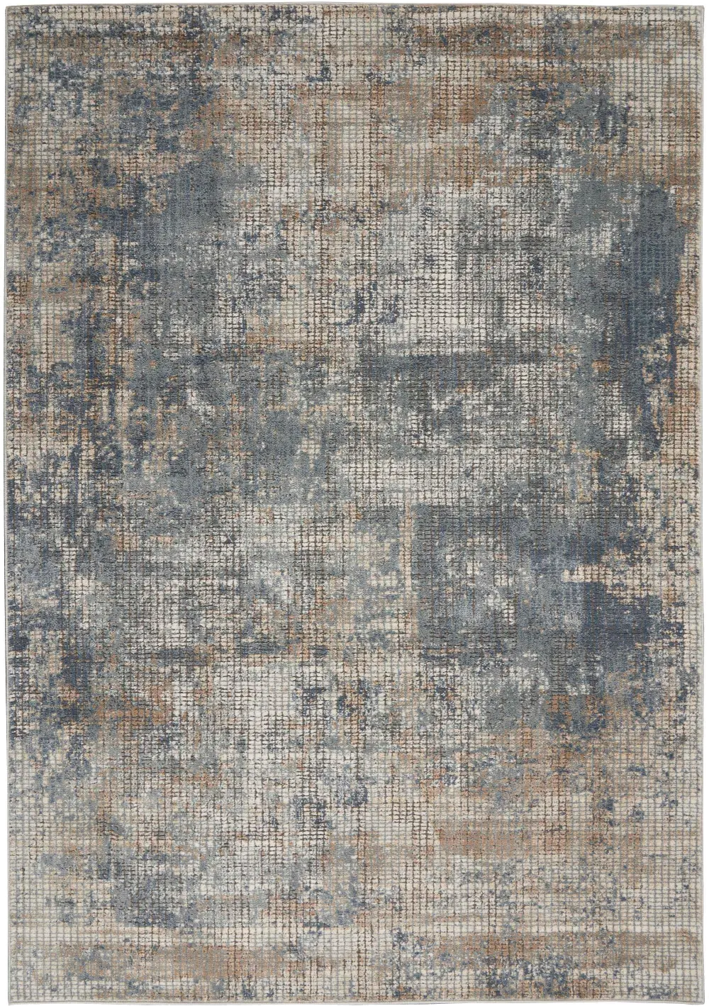 Quarry 5 x 7 Blue and Beige Area Rug-1