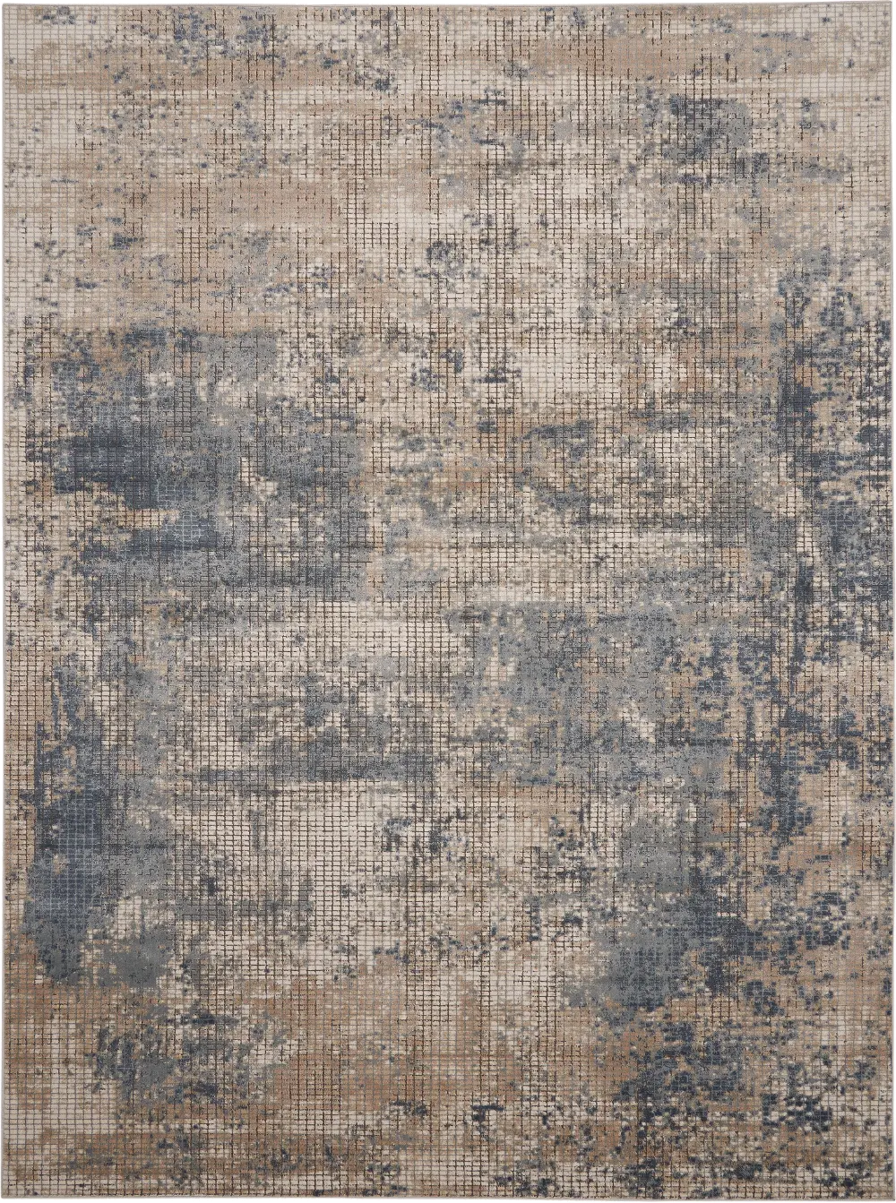 Quarry 8 x 10 Blue and Beige Area Rug-1
