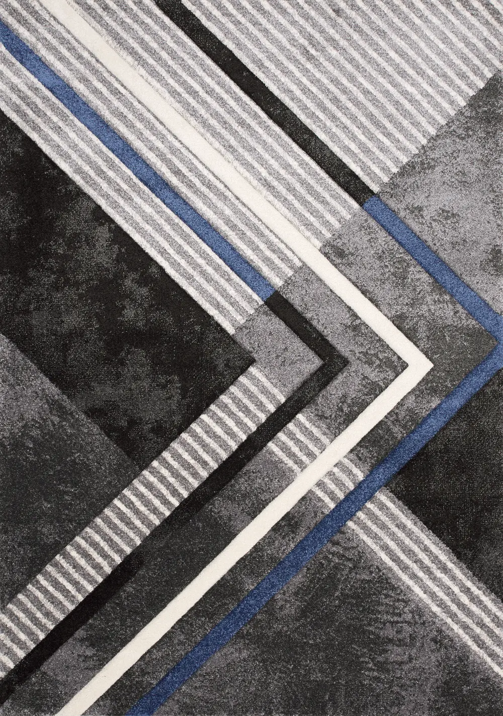 Soho 5 x 8 Solid Black and Blue Point Area Rug-1