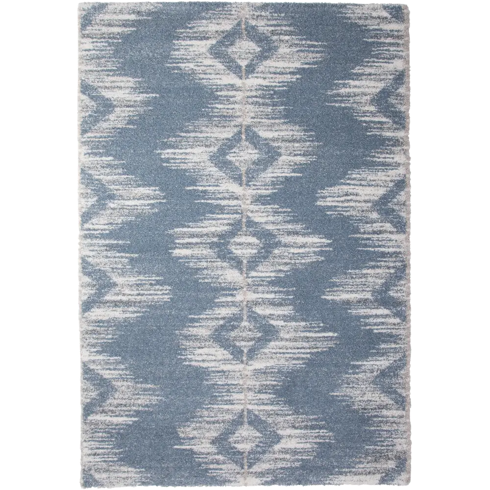 Granada 8 x 10 Large Ombre Blue and Beige Area Rug-1