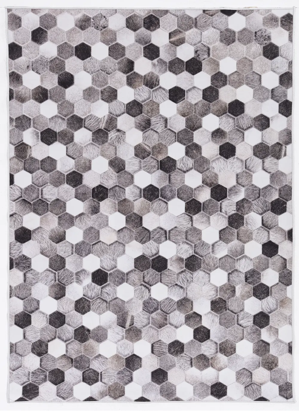 5 x 7 Medium Dark Gray and White Honeycomb Area Rug - Laredo-1
