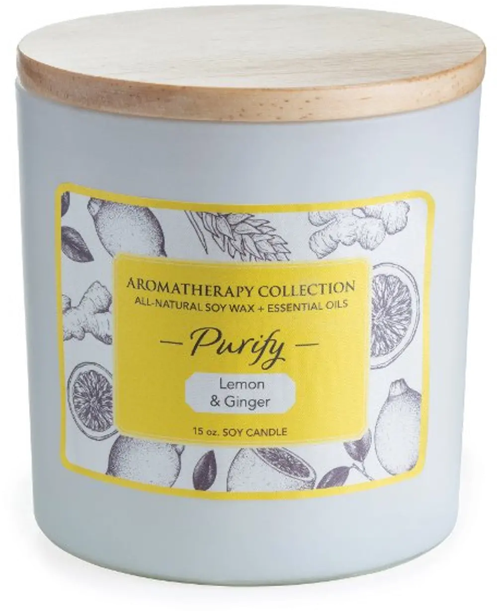 Purify 15oz Lemon and Ginger Aromatherapy Candle-1