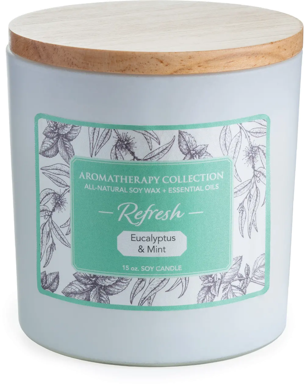Refresh 15oz Eucalyptus and Mint Aromatherapy Candle-1