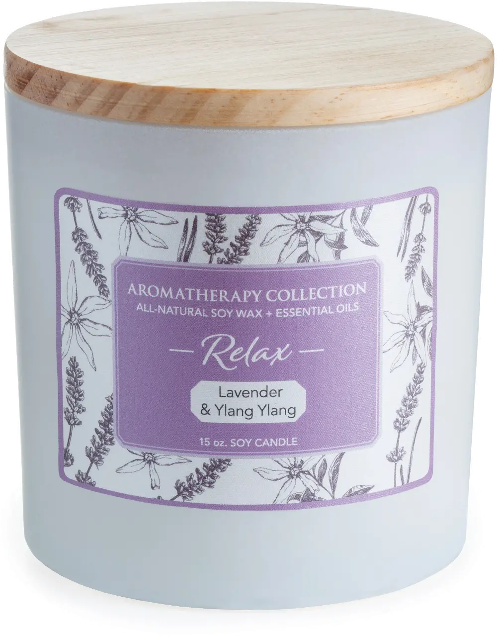 Relax 15oz Lavender and Ylang Ylang Aromatherapy Candle-1