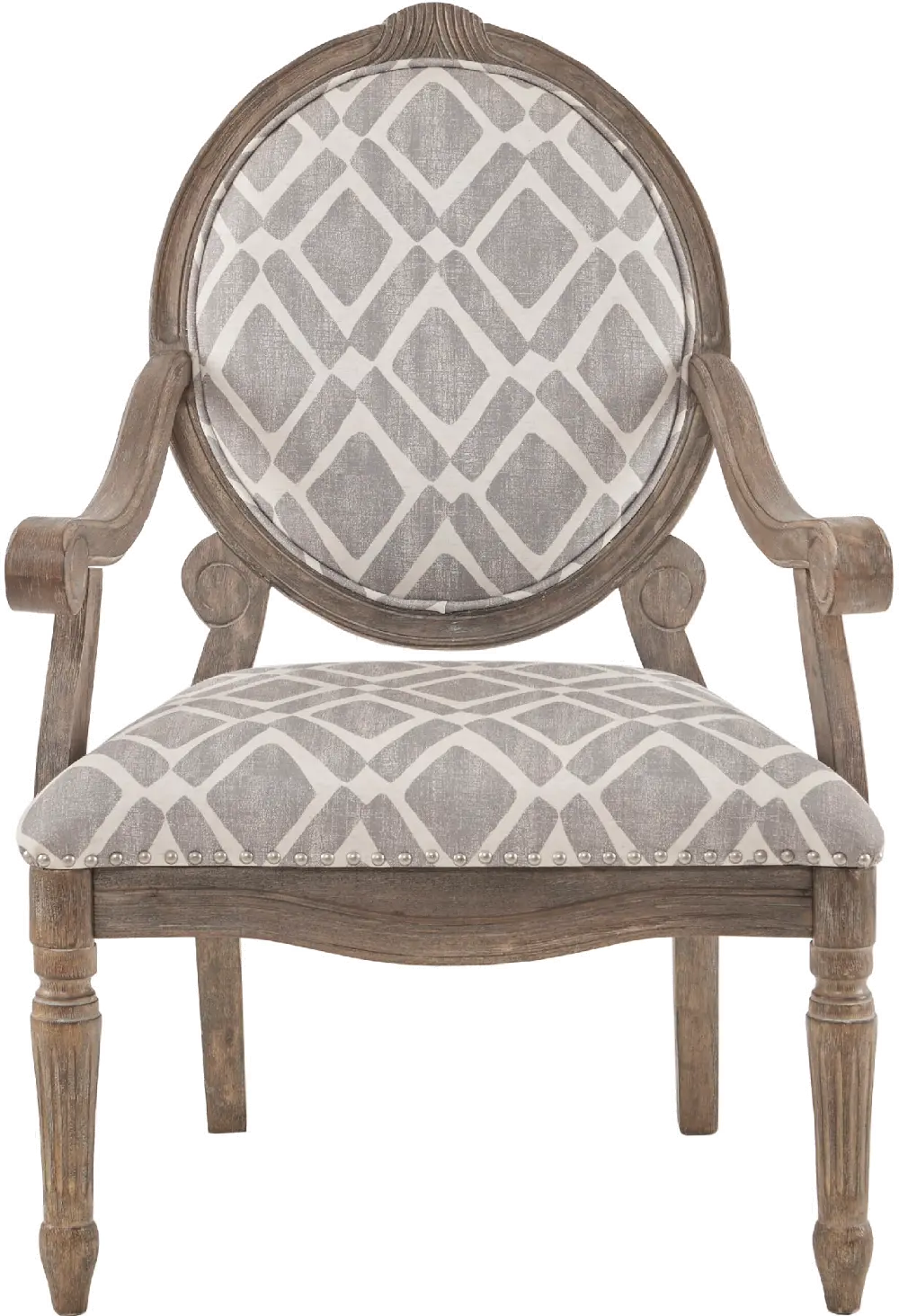 Brentwood Gray and White Accent Chair-1