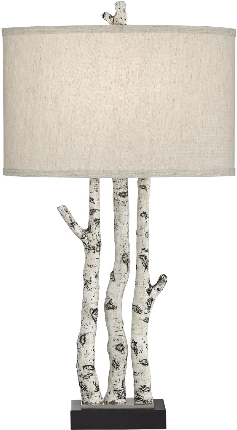 Poly Birch White Forest Faux Tree, Table Lamp Tree Branches