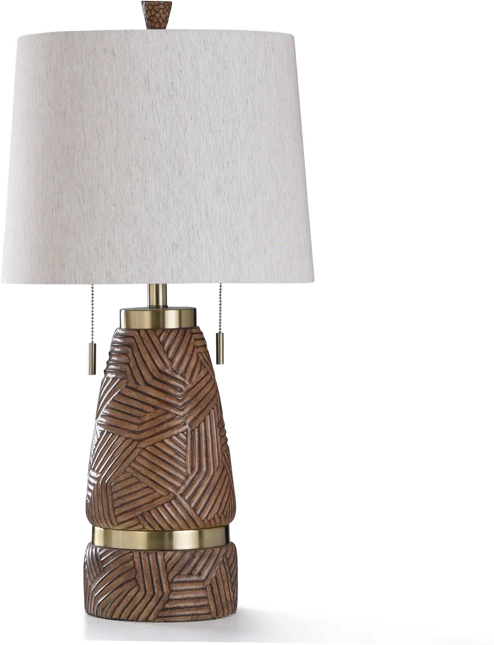East Bourne Brown Carved Wood Table Lamp-1