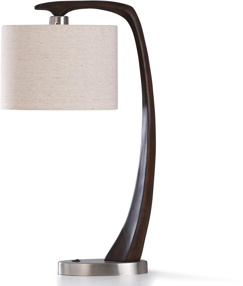 Modern Dark Brown Wood Bridge Desk Lamp, Dark Brown Desk Lamp
