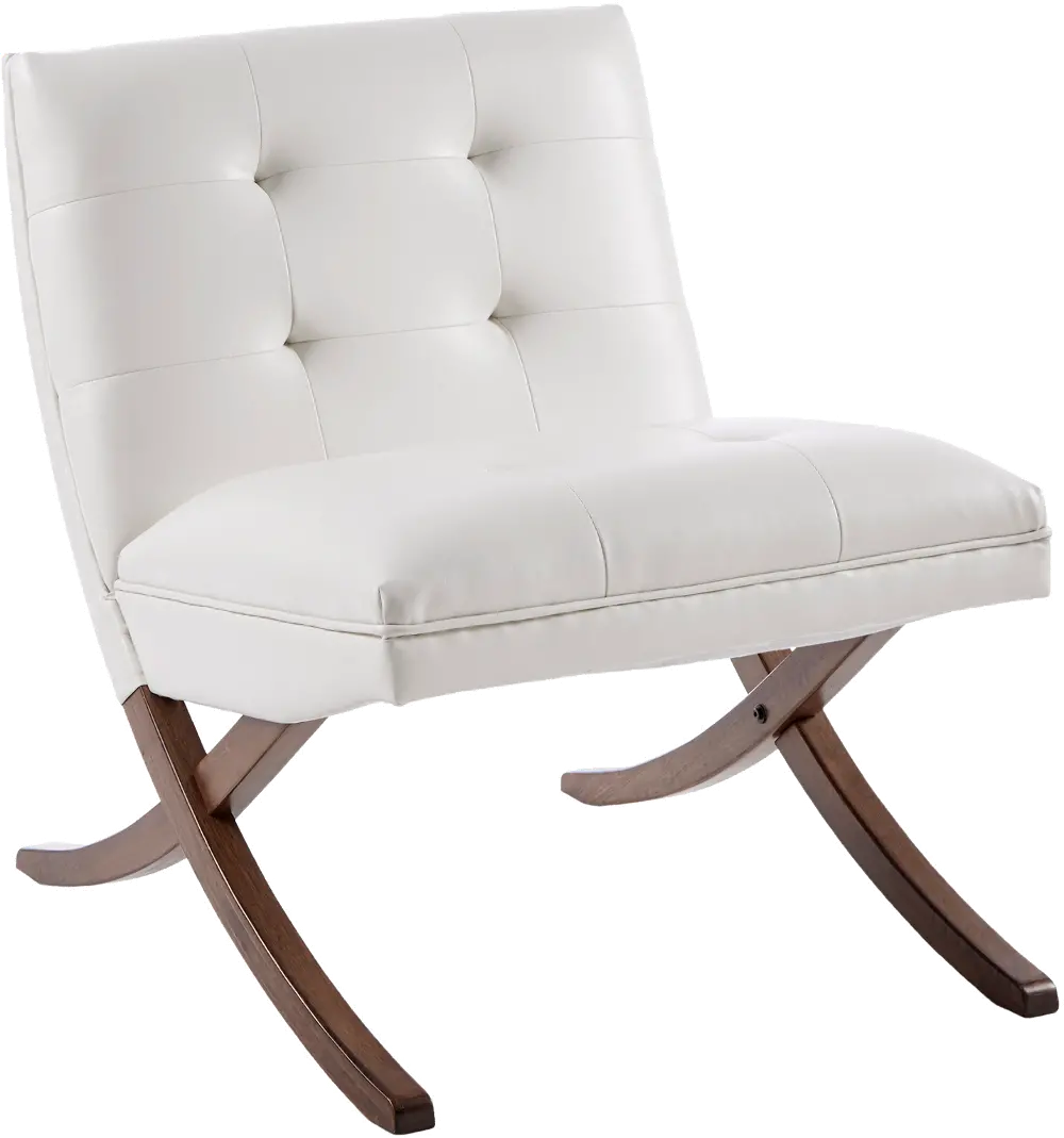 Wynn Mid Century Modern White Accent Chair-1
