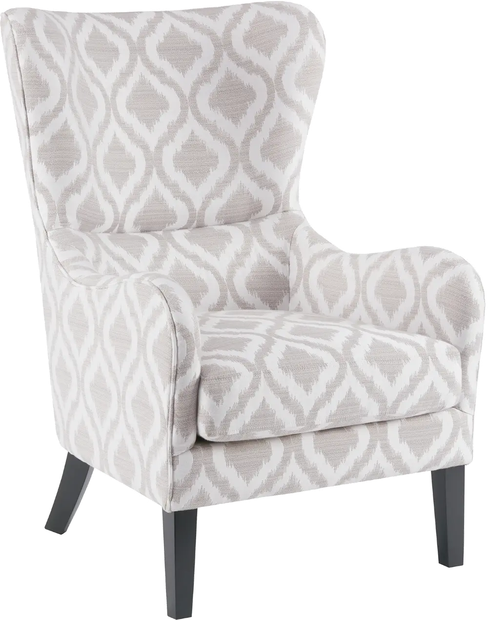 Arianna Gray and White Swoop Wing Accent Chair-1