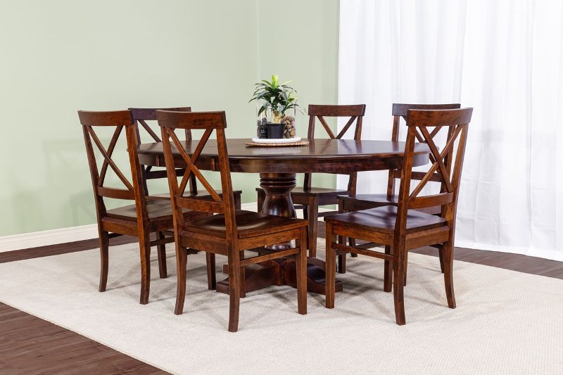 Cherry 5 Piece Dining Room Set With X, 5 Pc Dining Table Set