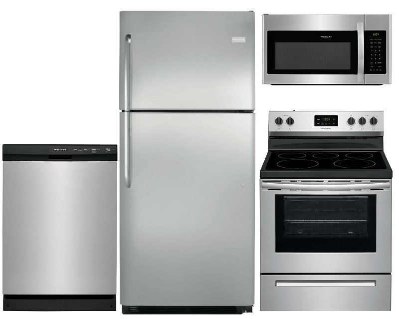 Frigidaire 4 Piece Electric Kitchen Appliance Package with 20.4 cu. ft ...