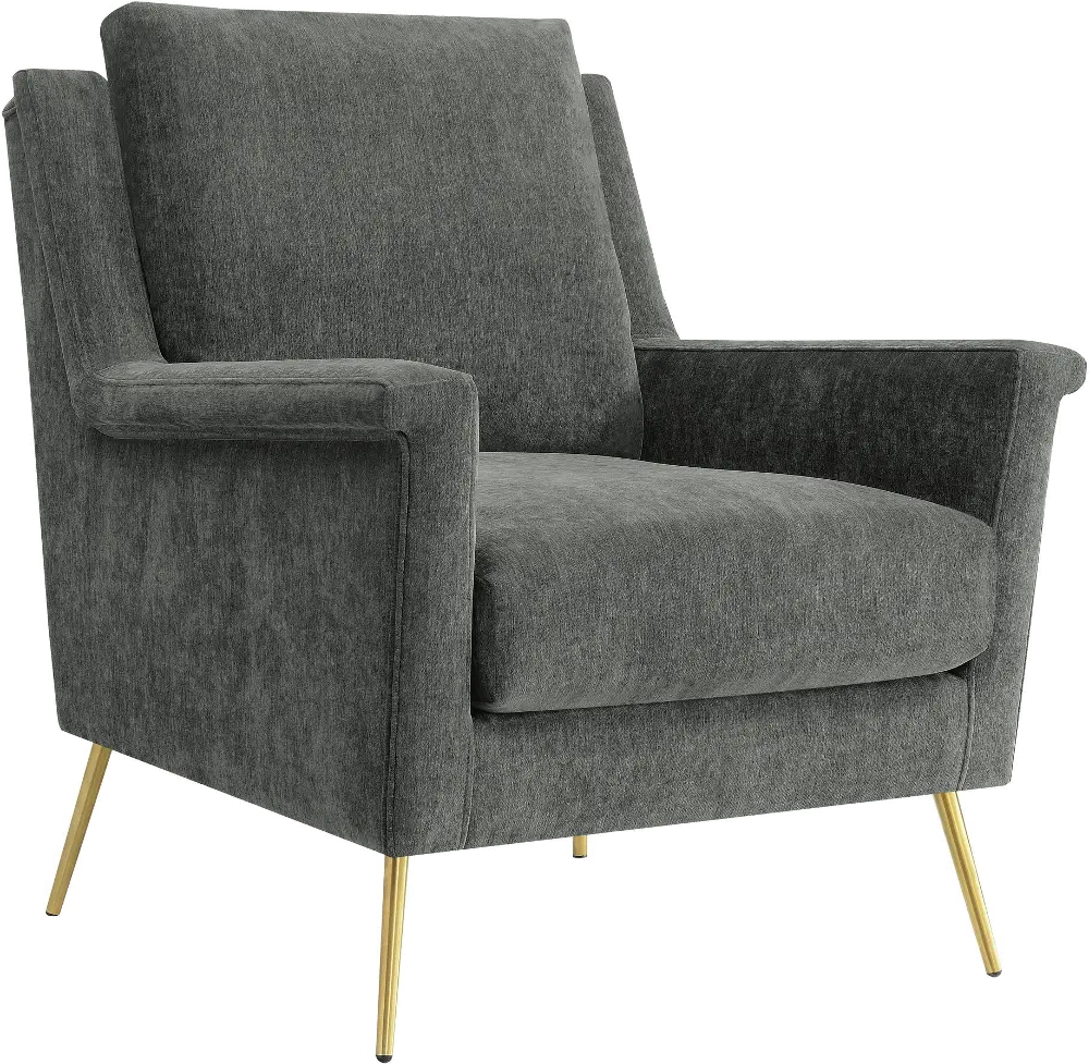 Cambridge Mid Century Modern Coal Gray Accent Chair-1