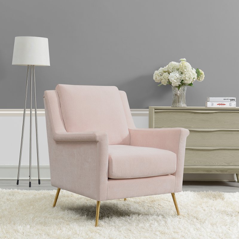 Cambridge Mid Century Modern Blush Pink Accent Chair | RC Willey