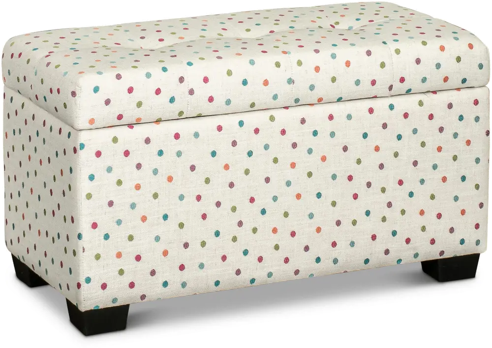 Dots Cream and Multicolor Polka Dot Storage Ottoman-1