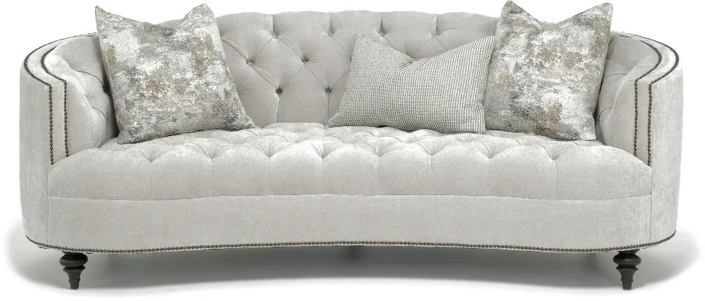 Madeline Light Gray Traditional Curved Sofa-1