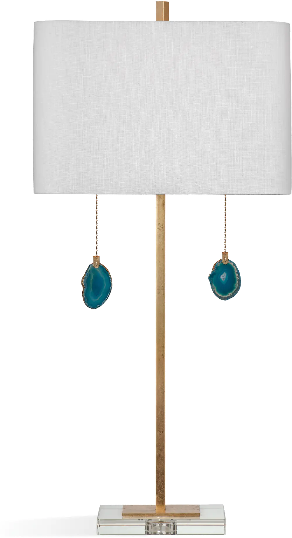 Modern Gold Leaf and Blue Agate Table Lamp - Chancery-1
