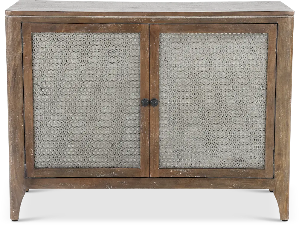 Timberwood Console with Two Perforated Metal Doors - Graves-1