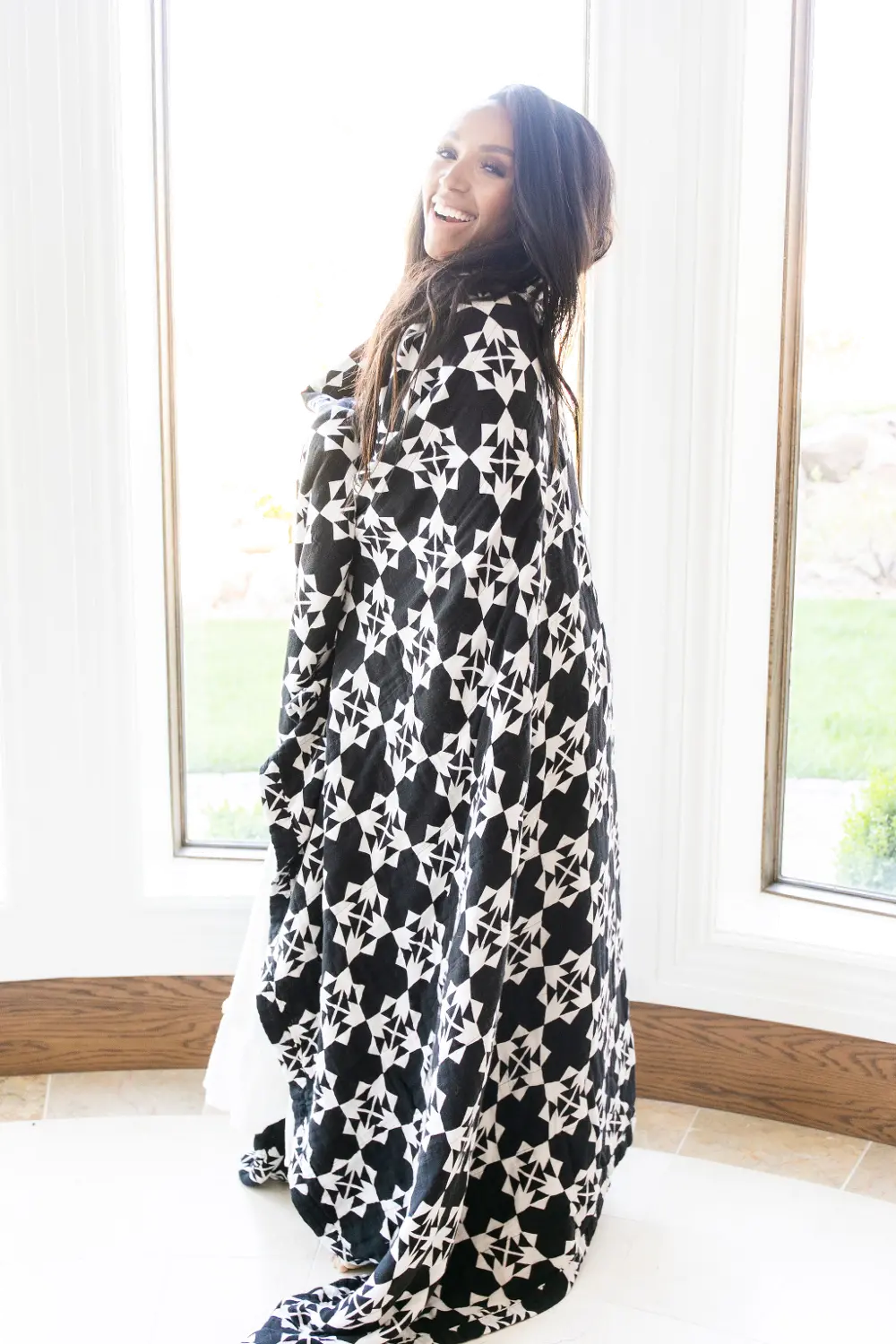 Black and White XL Muslin Quilt Blanket - Avalon-1