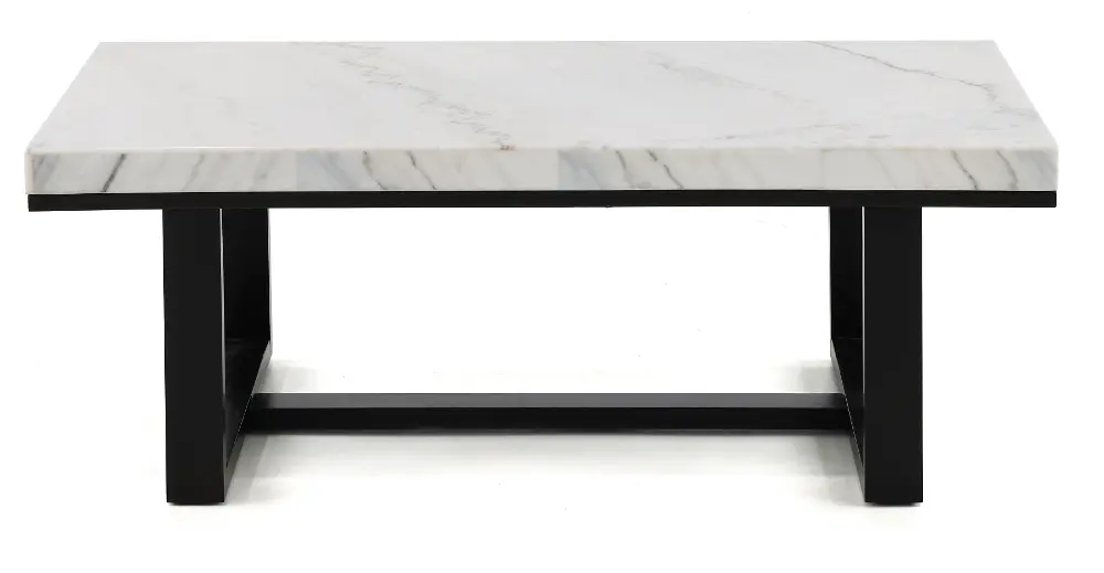 Lucca Black and White Marble Coffee Table-1