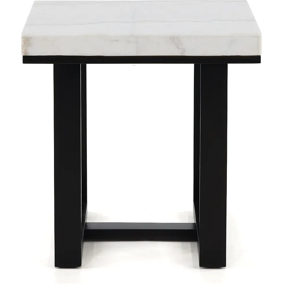 Lucca Dark Espresso and White Marble End Table-1
