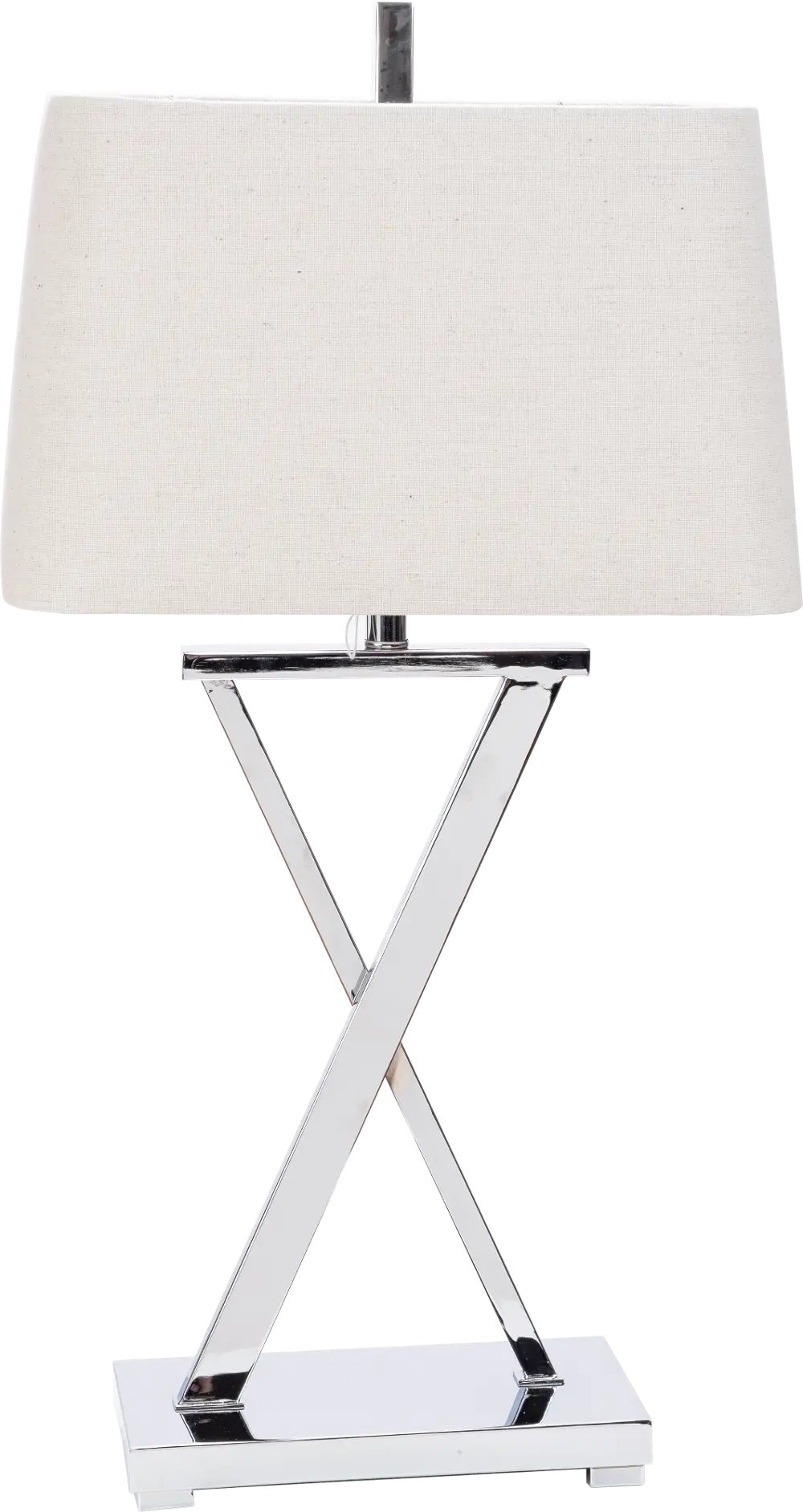 Modern Silver X Base Metal Table Lamp-1