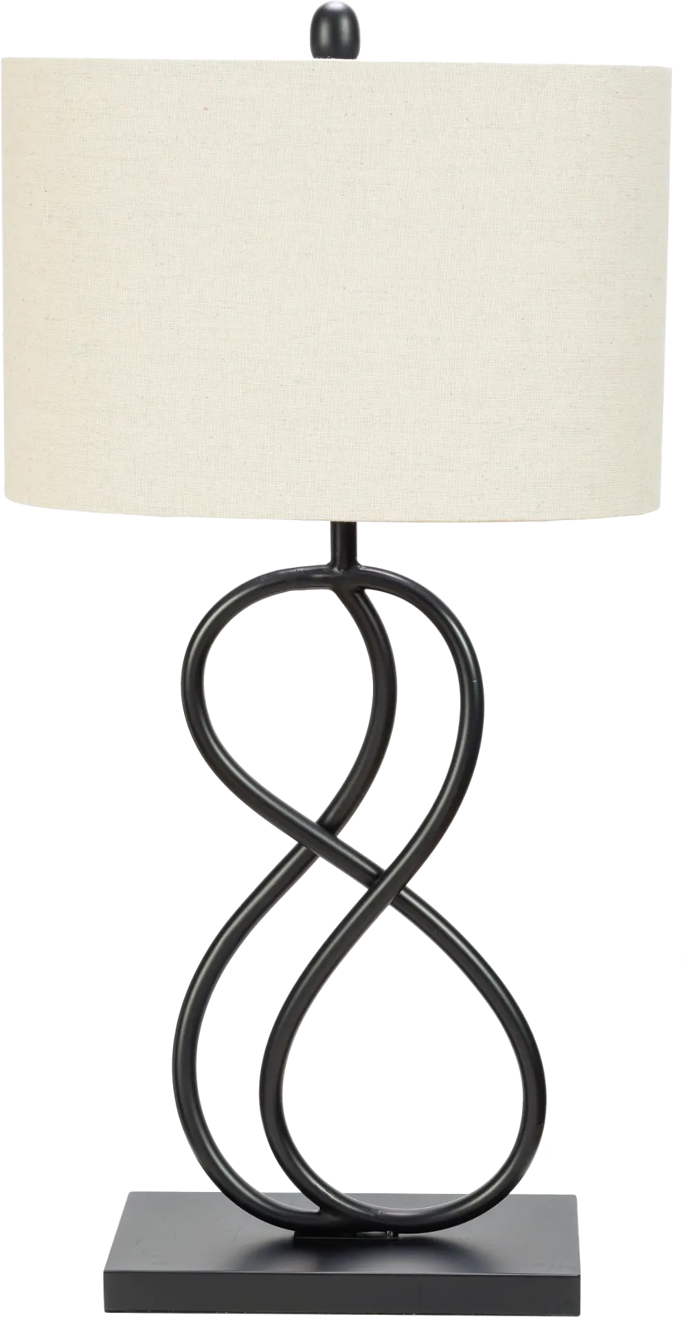 30 Inch Black Double Eight Metal Table Lamp-1
