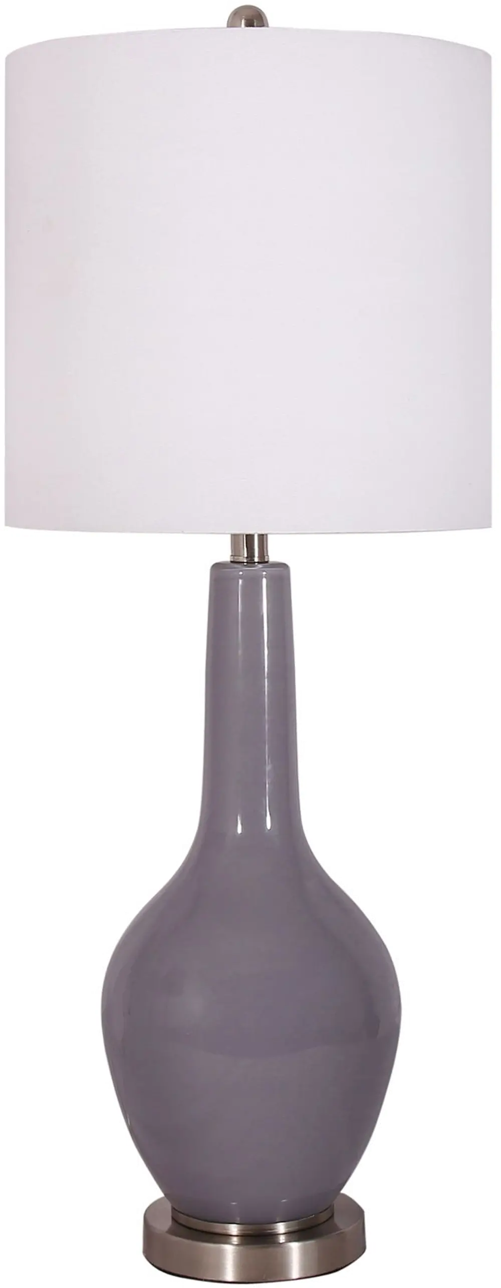 Transitional 33 Inch Gray Glass Table Lamp-1