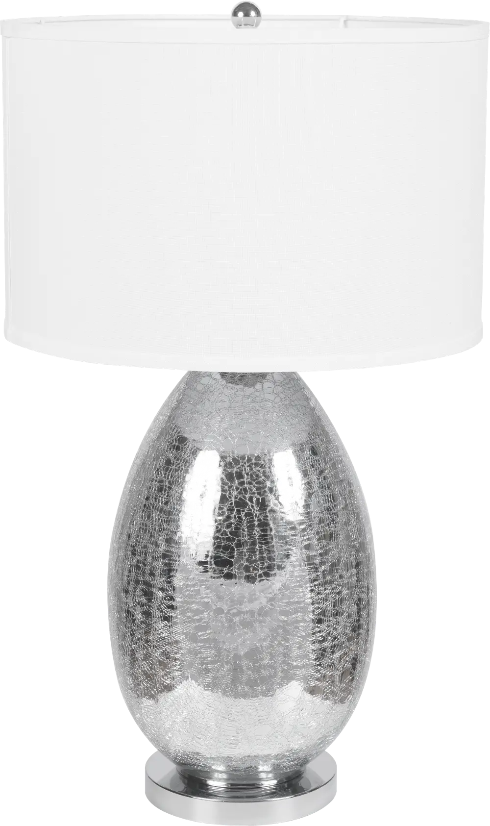 30 Inch White-Silver Crackled Glass Table Lamp-1