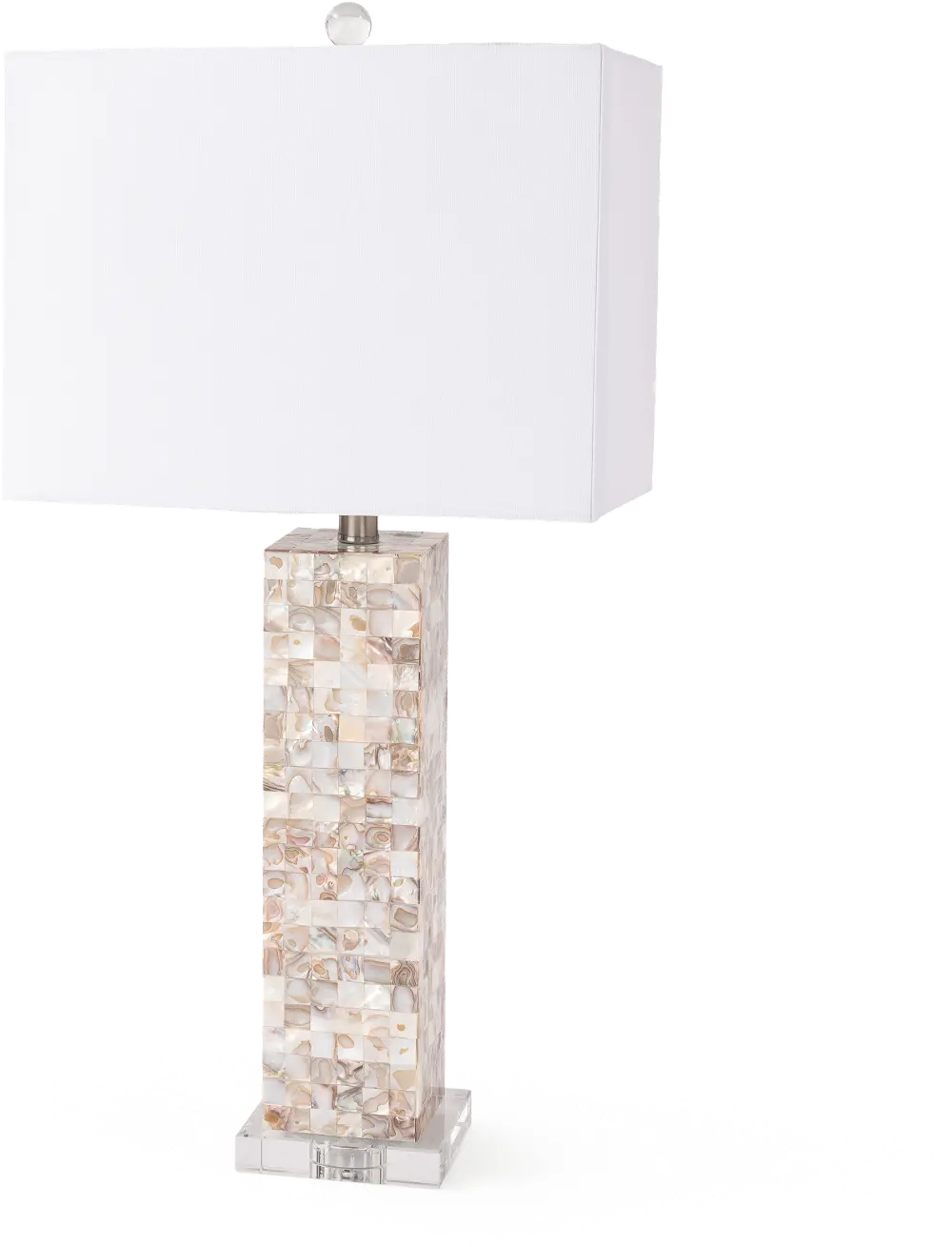 28 Inch Mother of Pearl Coastal Table Lamp with Crystal Base-1